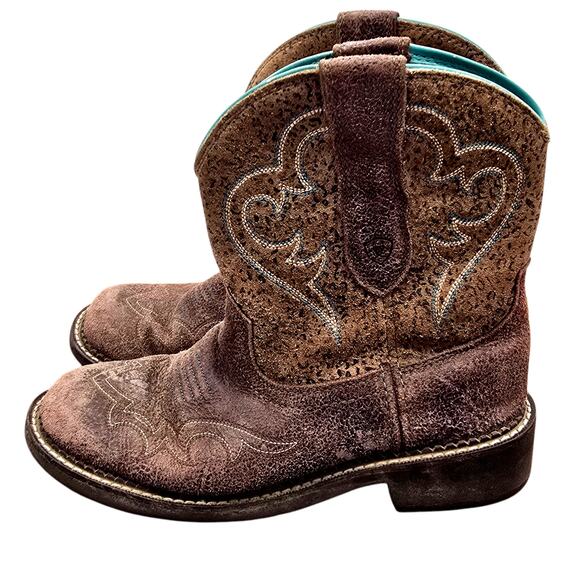 Ariat Fatbaby Womens 8.5B Western Boots Heritage Harmony Cowgirl Teal 10015363 - Picture 3 of 13